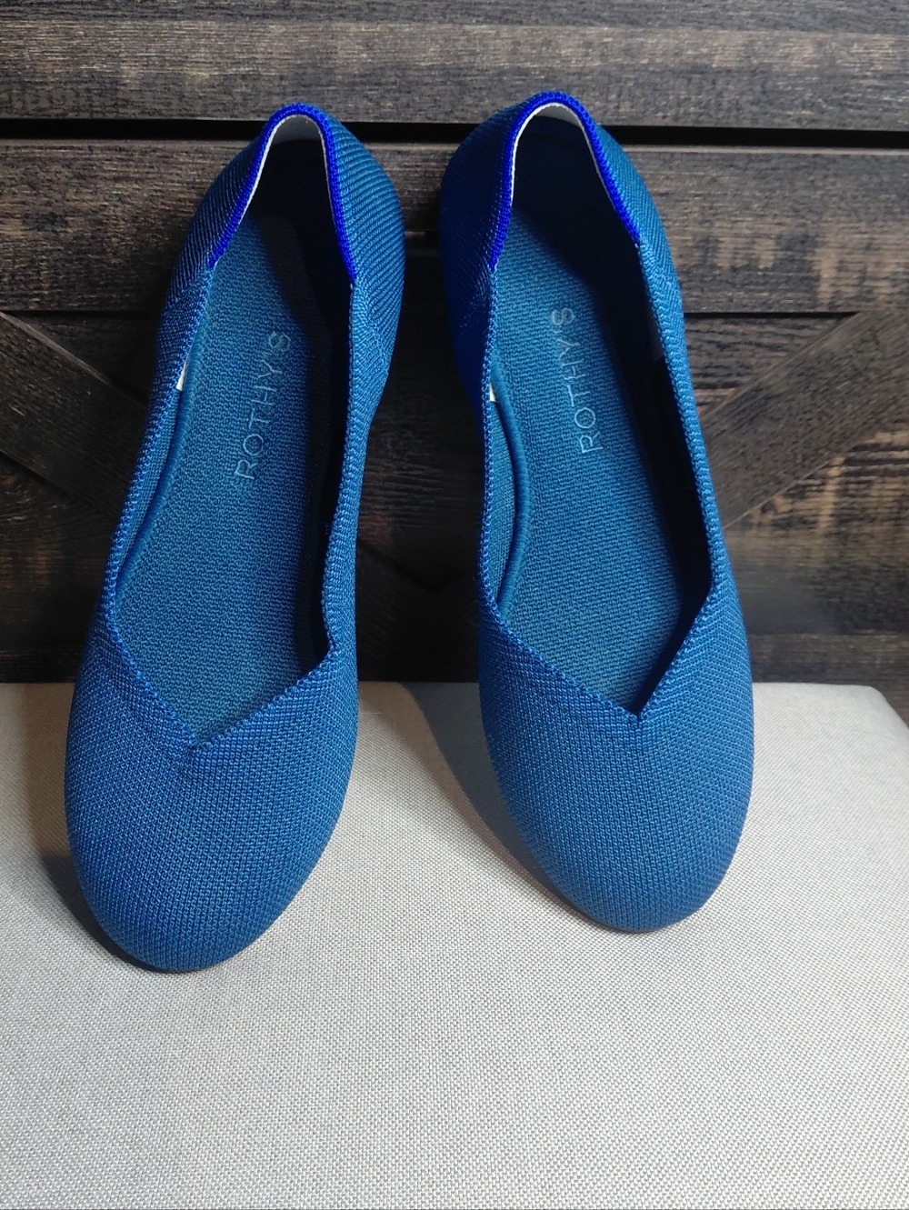 Rothy's Electric Blue Knit Ballet Flats Size 8